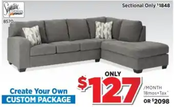 Surplus Furniture Dalhart charcoal 2pc sectional offer