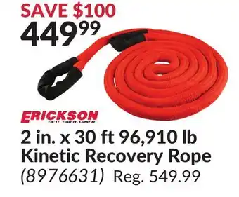 Princess Auto 2 in. x 30 ft 96, 910 lb kinetic recovery rope offer