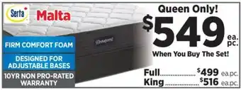 Surplus Furniture Malta queen mattress set offer