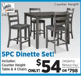 Surplus Furniture Bridson gray counter height 5pc table set offer