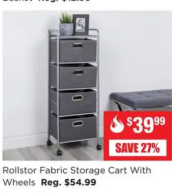 Kitchen Stuff Plus Rollstor fabric storage cart with wheels offer