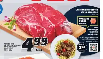 IGA Boneless bottom blade roast offer