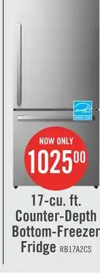The Brick Hisense 17 cu. ft. counter-depth bottom-mount refrigerator - rb17a2cse offer