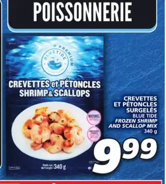 IGA Blue tide frozen shrimp and scallop mix offer