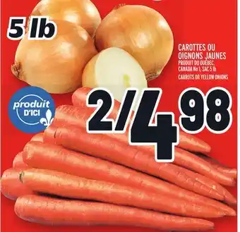 Metro Carottes ou oignons jaunes | carrots or yellow onions offer