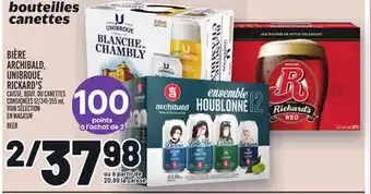 Metro Bière archibald, unibroue, rickard's | beer offer