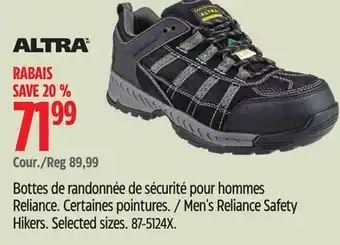 Canadian Tire Altra men's reliance safety hikers offer
