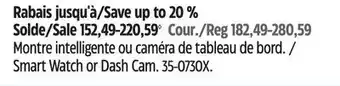 Canadian Tire Garmin smart watch or dash cam offer