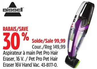 Canadian Tire Bissell pet pro pet hair eraser 16v hand vac offer