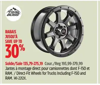 Canadian Tire Trail boss direct-fit wheels for trucks including f-150 and ram offer
