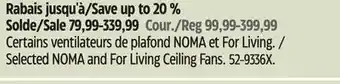 Canadian Tire Selected noma and for living ceiling fans offer
