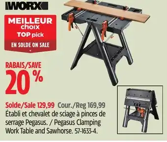 Canadian Tire Worx pegasus clamping work table and sawhorse offer