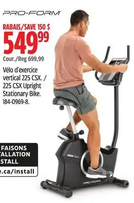 Canadian Tire Proform 225 csx upright stationary bike offer