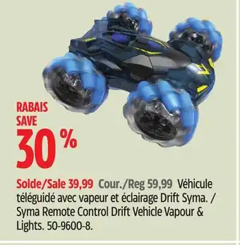 Canadian Tire Syma remote control drift vehicle vapour & lights offer