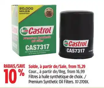 Canadian Tire Castrol premium synthetic oil filters offer