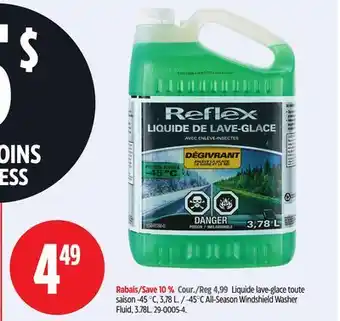Canadian Tire Reflex -45°c all-season windshield washer fluid, 3.78l offer