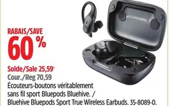 Canadian Tire Bluehive bluepods sport true wireless earbuds offer