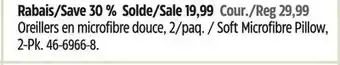 Canadian Tire For living soft microfibre pillow, 2-pk offer