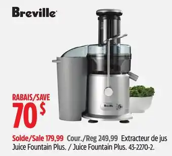 Canadian Tire Breville juice fountain plus offer