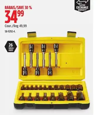 Canadian Tire Stanley black chrome socket sets offer