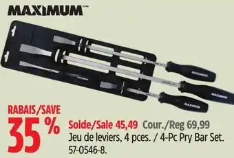 Canadian Tire Maximum 4-pc pry bar set offer