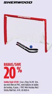 Canadian Tire Sherwood pvc mini hockey net/ sticks/ball set, 4-pc offer