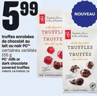 Provigo Truffes enrobées de chocolat au lait ou noir pcmd, 155 g offer
