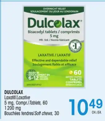 Uniprix Dulcolax laxatif/laxative 5 mg, compr./tablets, bouchées tendres/soft chews offer
