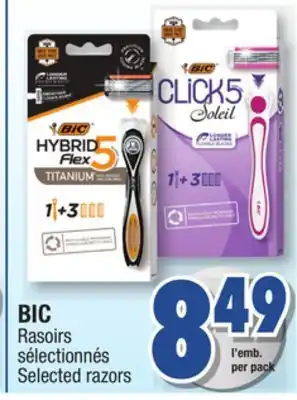 Jean Coutu Bic selected razors offer