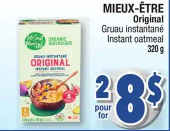 Jean Coutu Mieux-être original instant oatmeal offer