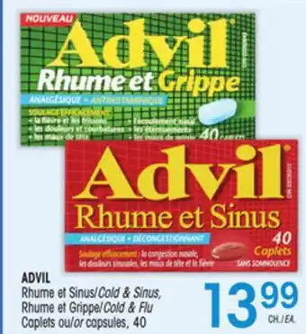 Uniprix Advil rhume et sinus/cold & sinus, rhume et grippe/cold & flu caplets ou/or capsules offer
