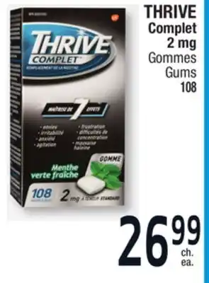 Jean Coutu Thrive complet 2 mg gums offer