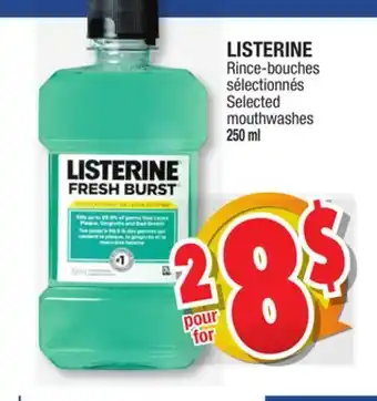 Jean Coutu Listerine selected mouthwashes offer