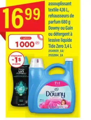 Maxi Assouplissant textile 4,16 l, rehausseurs de parfum 680 g downy ou gain ou détergent à lessive liquide tide zero 3,4 l offer