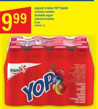 Maxi Yogourt à boire yop yoplait, 12 un offer