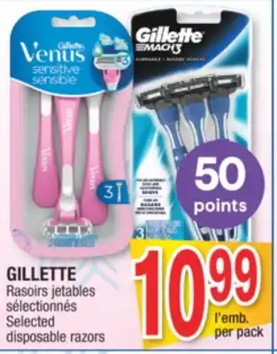 Jean Coutu Gillette selected disposable razors offer