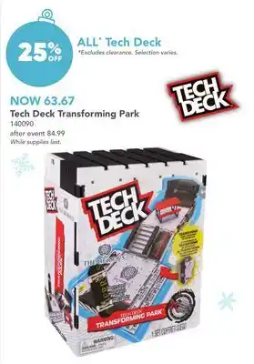 Toys R us Tech deck transforming park offer