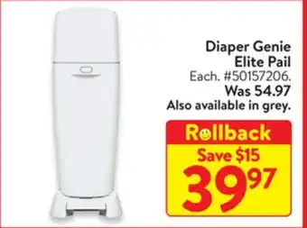 Walmart Diaper genie elite pail offer