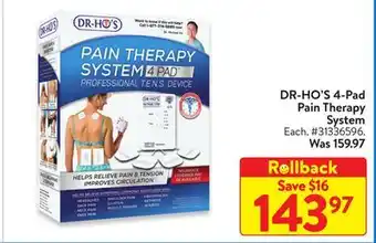 Walmart Dr-ho's 4-pad pain therapy system offer