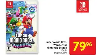 Walmart Super mario bros. wonder for nintendo switch offer