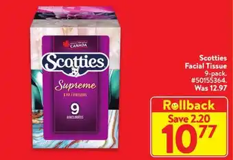 Walmart Scotties facial tissue offer