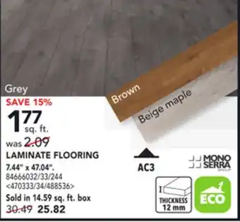 Lowe's Mono serra laminate flooring 7.44 x 47.04 offer