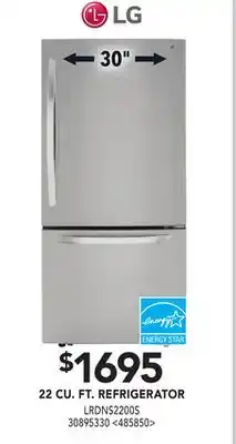 Lowe's Lg 22 cu. ft. refrigerator offer