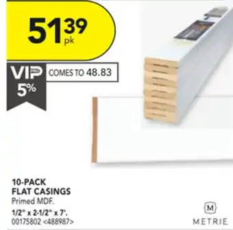 Lowe's Metrie 10-pack flat casings, 1/2 x 2-1/2 x 7' offer