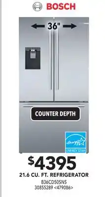 Lowe's Bosch 21.6 cu. ft. refrigerator offer