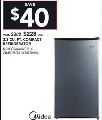 Lowe's Midea 3.3 cu. ft. compact refrigerator offer