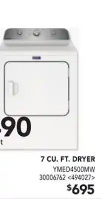 Lowe's Maytag 7 cu. ft. dryer offer