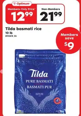 Independent Grocer Tilda basmati rice, 10 lb offer