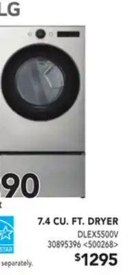 Lowe's Lg 7.4 cu. ft. dryer offer