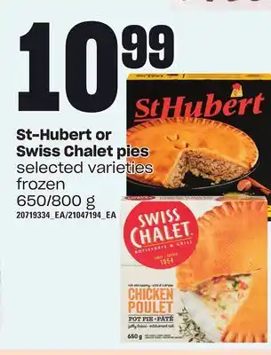 Independent Grocer St-hubert or swiss chalet pies, 650/800 g offer